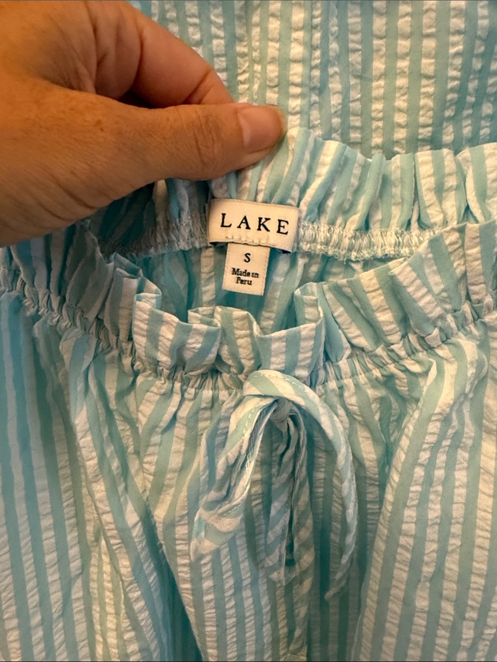 LAKE Alice Shorts Set NEW Without Tags in Salt Spray Seersucker - Picture 3 of 5